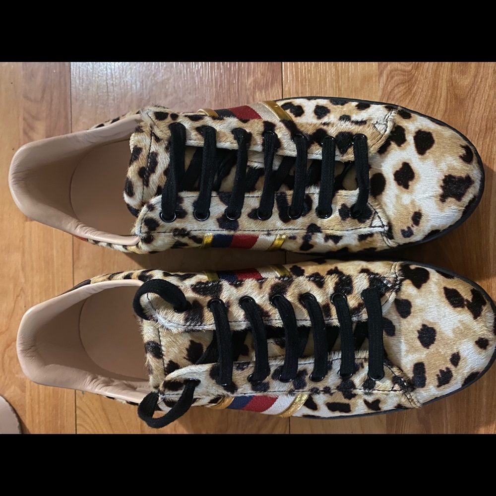 Gucci New Ace Leopard Print Sneakers - Picture 5 of 13